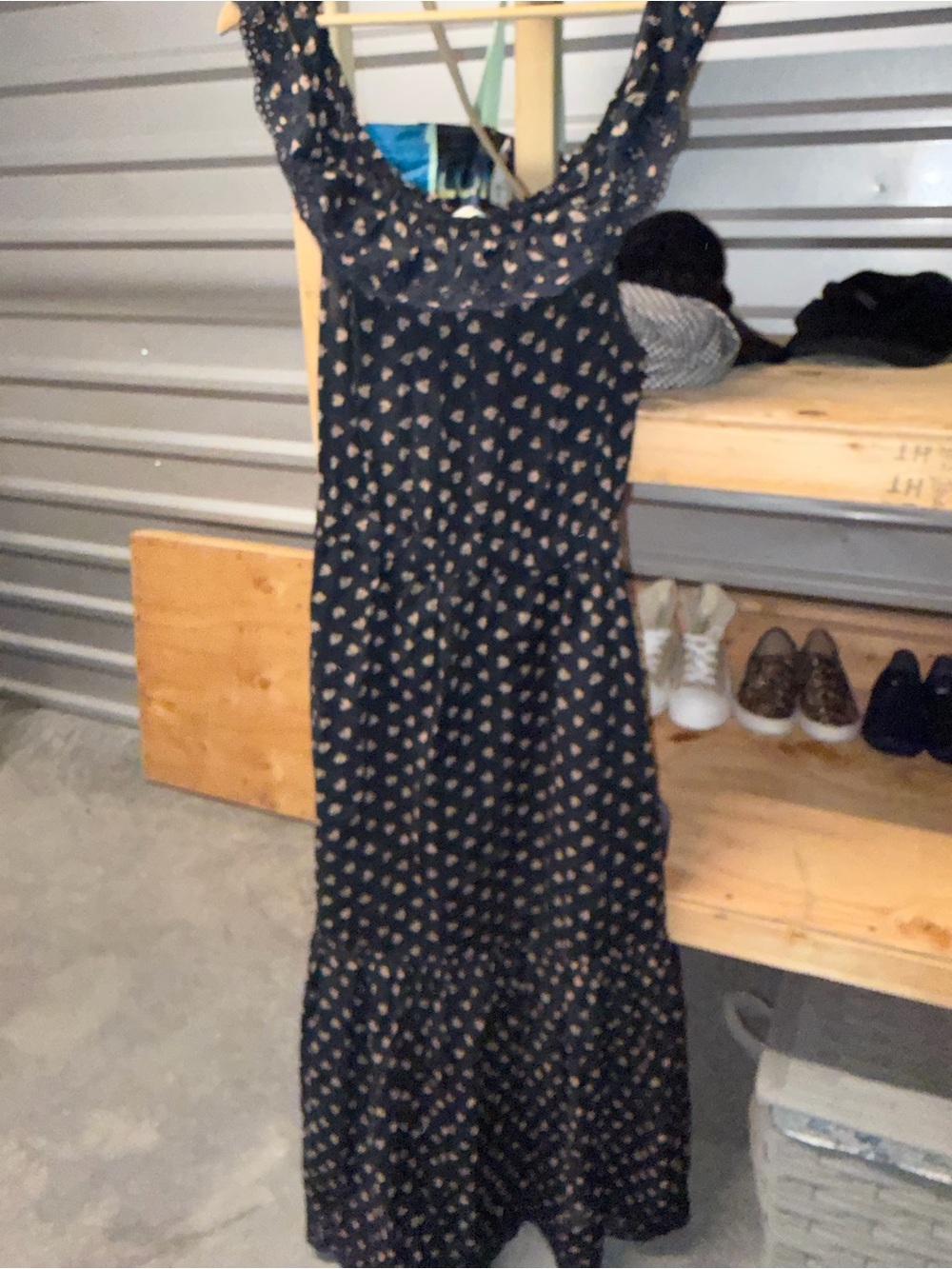 Ulla Johnson Cotton Floral Midi Dress with Eyelet Ruffle Accent - Size 6